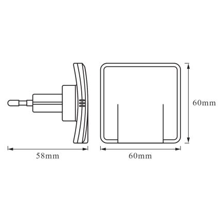 Ledvance - Veilleuse avec détecteur LUNETTA LED/0,3W/230V 3000K