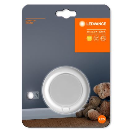 Ledvance - Veilleuse avec détecteur LUNETTA LED/0,3W/230V 3000K