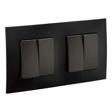 Legrand - 2x interrupteur double č. 5 avec cadre NILOE noir