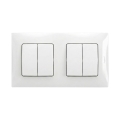 Legrand - 2x Interrupteur double va-et-vient n° 5 avec cadre NILOE blanc
