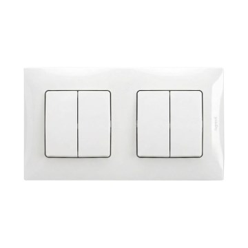Legrand - 2x Interrupteur double va-et-vient n° 5 avec cadre NILOE blanc
