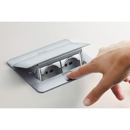 Legrand 54011 - Cadre pour prise plan de travail POP-UP 4M aluminium