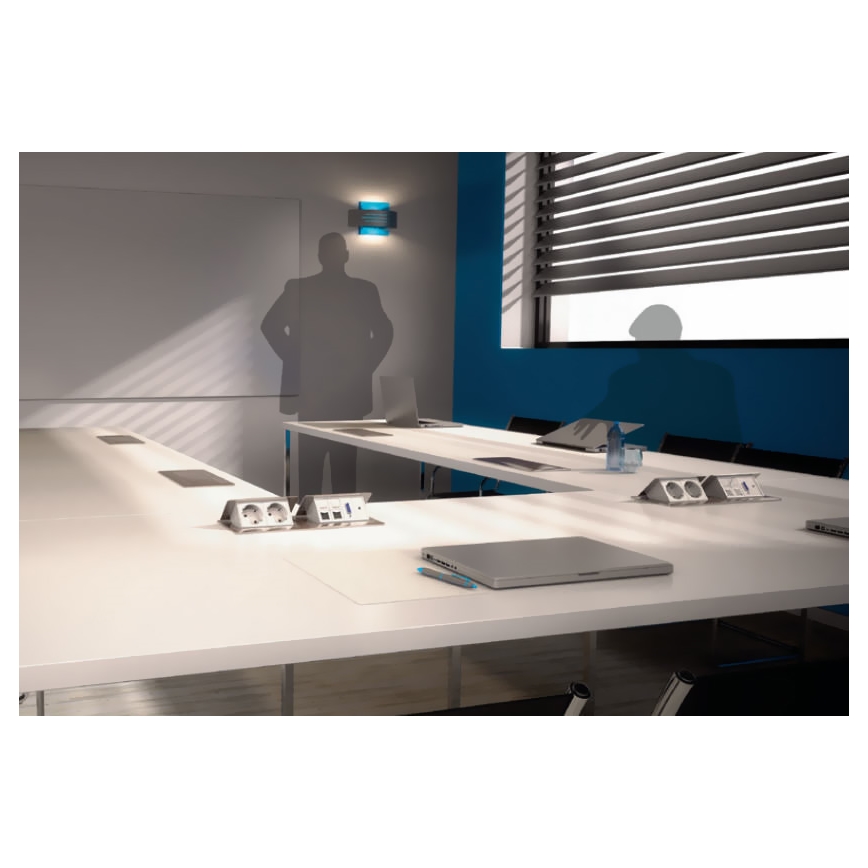 Legrand 54023 - Bloc de prise pour table POP-UP 2x4M acier inoxydable