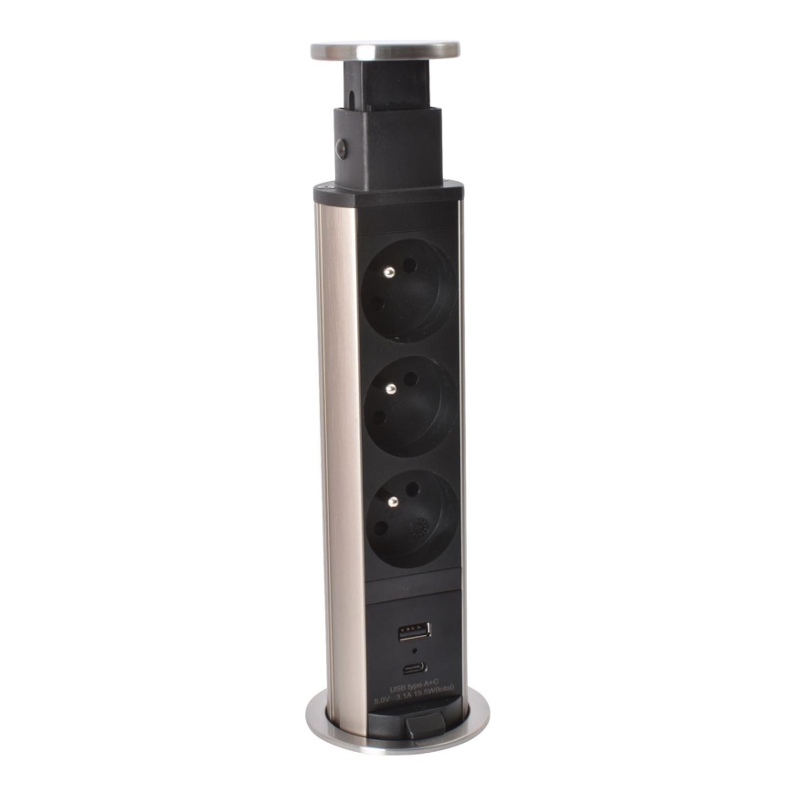 Legrand 654970 - Colonne de prises pour table 3x230V + USB-A + USB-C