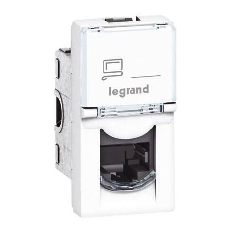 Legrand 76551 - Prise MOSAIC 1xRJ45 class 5E UTP 1M blanc