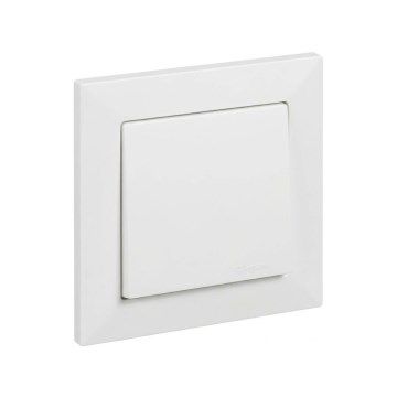 Legrand - Bouton unipolaire n° 1/0 avec cadre SUNO blanc