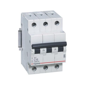 Legrand - Disjoncteur 3 pôles RX3, courbe C, 16 A, pouvoir de coupure 6 kA