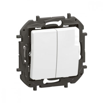 Legrand - Double interrupteur d'escalier sans cadre n° 6+6 NILOE blanc