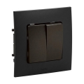 Legrand - Double interrupteur va-et-vient n° 5 avec cadre NILOE noir