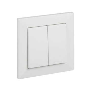 Legrand - Interrupteur d'escalier double n° 6+6 avec cadre SUNO blanc