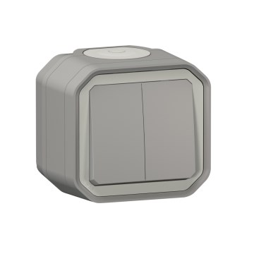 Legrand - Interrupteur d'escalier double n° 6+6 PLEXO IP55 gris