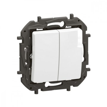 Legrand - Interrupteur d'escalier double n° 6+6 sans cadre NILOE blanc