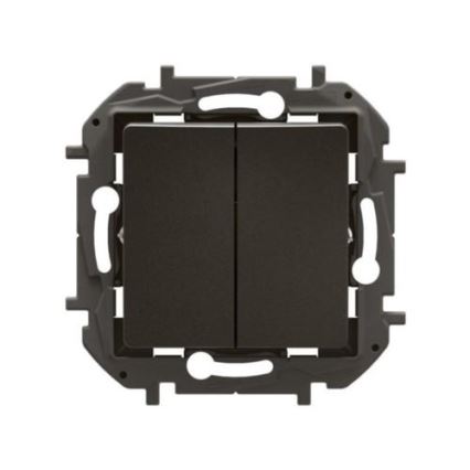 Legrand - Interrupteur d'escalier double sans cadre n° 6+6 NILOE noir