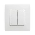 Legrand - Interrupteur double d'escalier n° 6+6 avec cadre NILOE blanc