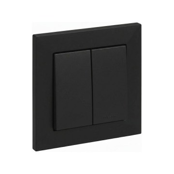 Legrand - Interrupteur double d'escalier n° 6+6 avec cadre SUNO noir