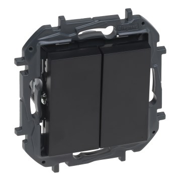 Legrand - Interrupteur double en série n°5 sans cadre NILOE STEP noir
