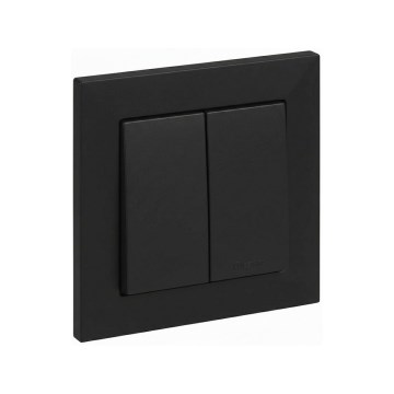 Legrand - Interrupteur double n° 5 avec cadre SUNO noir