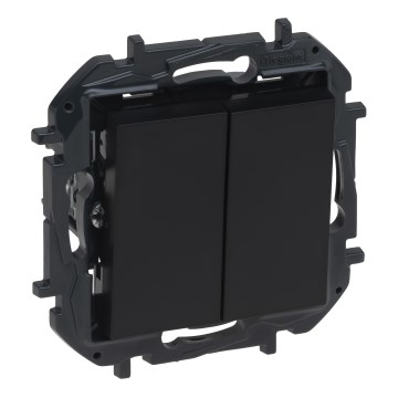Legrand - Interrupteur double pour escalier n° 6+6 sans cadre NILOE STEP noir