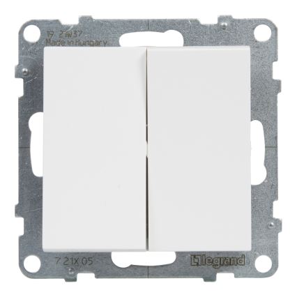 Legrand - Interrupteur double pour escalier n° 6+6 sans cadre SUNO blanc