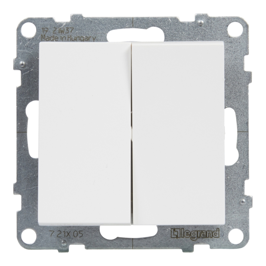 Legrand - Interrupteur double pour escalier n° 6+6 sans cadre SUNO blanc