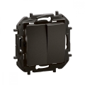 Legrand - Interrupteur double sans cadre n° 5 NILOE noir