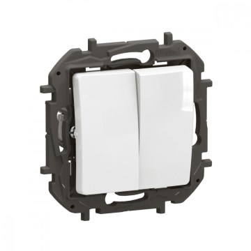 Legrand - Interrupteur double sans cadre n°5 NILOE blanc