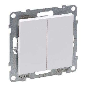 Legrand - Interrupteur double sans cadre n°5 SUNO blanc