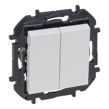 Legrand - Interrupteur double sans enjoliveur n° 5 NILOE STEP blanc
