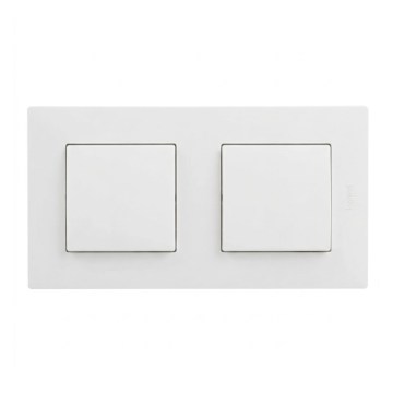 Legrand - Interrupteur double unipolaire n° 1 avec cadre NILOE STEP blanc