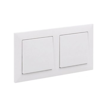 Legrand - Interrupteur double unipolaire n° 1 avec cadre SUNO blanc