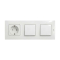 Legrand - Interrupteur double unipolaire n°1 et prise murale SCHUKO avec cadre NILOE 250V blanc