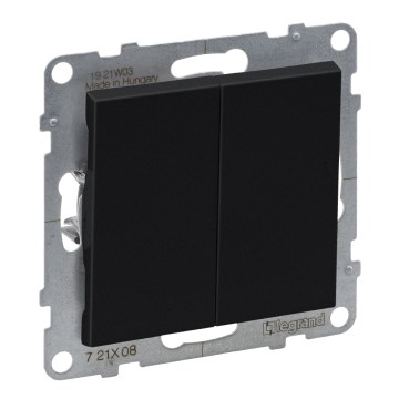 Legrand - Interrupteur double va-et-vient č. 6+6 sans cadre SUNO noir