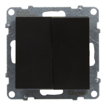 Legrand - Interrupteur double va-et-vient n° 5 sans cadre SUNO noir