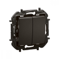 Legrand - Interrupteur double va-et-vient n° 6+6 sans cadre NILOE noir