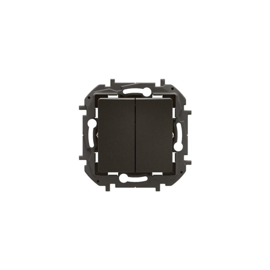 Legrand - Interrupteur double va-et-vient n° 6+6 sans cadre NILOE noir