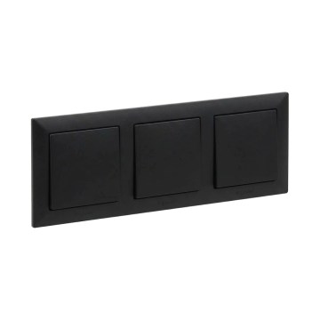 Legrand - Interrupteur triple unipolaire n° 1 avec cadre SUNO, noir