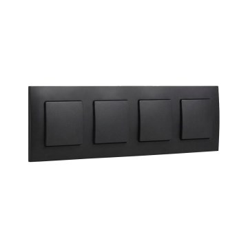 Legrand - Interrupteur unipolaire quadruple n° 1 avec cadre NILOE, noir