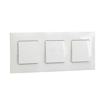 Legrand - Interrupteur unipolaire triple n° 1 avec cadre NILOE blanc