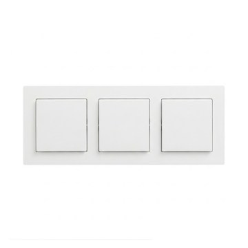 Legrand - Interrupteur unipolaire triple n° 1 avec cadre NILOE STEP blanc
