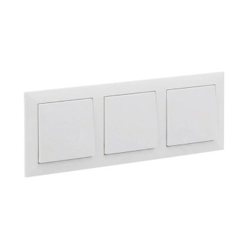 Legrand - Interrupteur unipolaire triple n° 1 avec cadre SUNO blanc