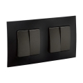 Legrand - Lot de 2 interrupteurs doubles en série č. 5 avec cadre NILOE noir