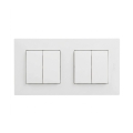 Legrand - Lot de 2 interrupteurs doubles en série n° 5 avec cadre NILOE STEP blanc