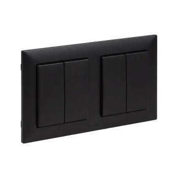 Legrand - Lot de 2 interrupteurs doubles va-et-vient n° 5 avec cadre SUNO noir