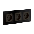 Legrand - Prise de courant triple pour habitation avec cadre NILOE 250 V noire