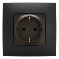 Legrand - Prise domestique avec cadre SCHUKO 250 V/16 A NILOE noire