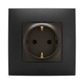 Legrand - Prise domestique SCHUKO avec cadre NILOE 250V noire