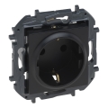 Legrand - Prise domestique SCHUKO sans cadre NILOE STEP 250V noire