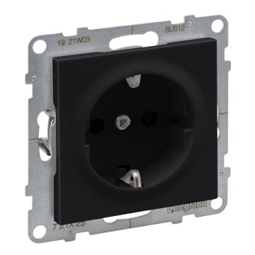 Legrand - Prise domestique SCHUKO sans cadre SUNO 250V noire