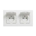 Legrand - Prise double d'extérieur pour usage domestique avec cadre NILOE STEP 250 V IP44 blanche
