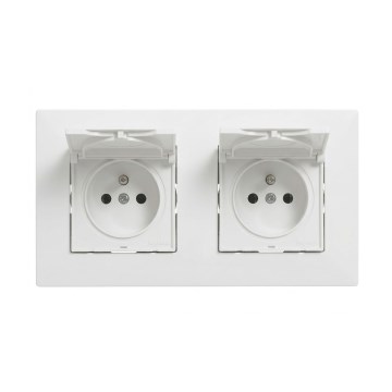 Legrand - Prise double d'extérieur pour usage domestique avec cadre NILOE STEP 250 V IP44 blanche